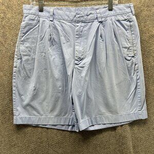 Brooks Brothers 346 Shorts Mens 36 Blue Pleated Chino Cotton Casual Summer